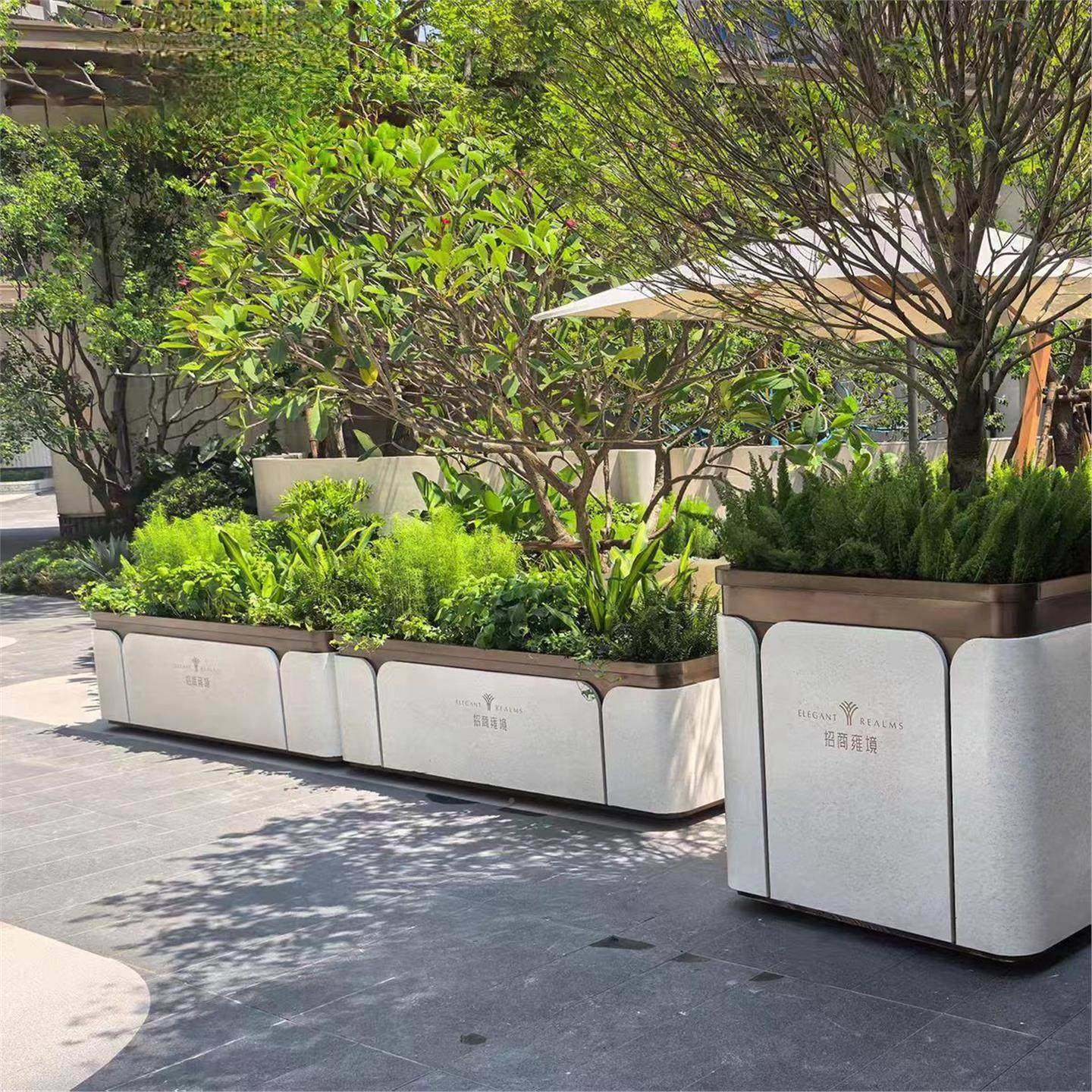 不艺锈池钢3花箱制组合移动花盆树室外隔断铁花架接水盆花槽定花,商业/办公家具,花坛/花箱,淘宝优惠券,粉丝福利购,淘宝优惠卷