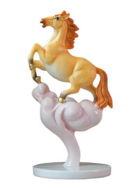 十二20251010生肖马上成功玄脂摆件客厅书房居关吉家祥云摆设工艺