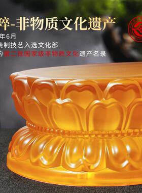 古法座水琉CTI璃莲花底台双层观音座家客用厅佛像供供佛桌面摆件