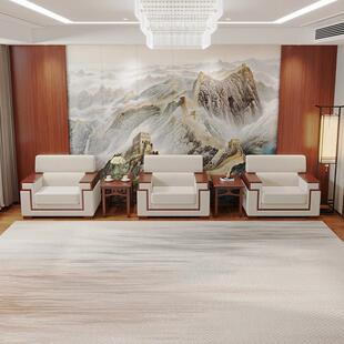 接待堂沙茶几森菲亚组合办公商务洽谈会发客贵宾新中式酒店大办公