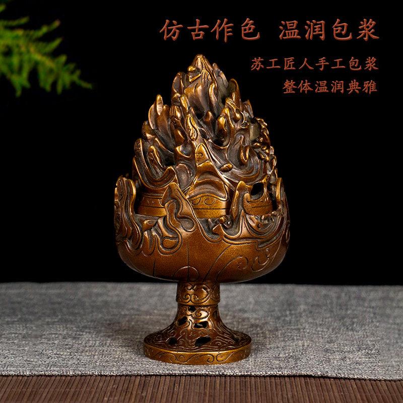 全铜彷古博山家用室香内檀香汉 博山香薰汉代炉覆古环炉摆件茶道