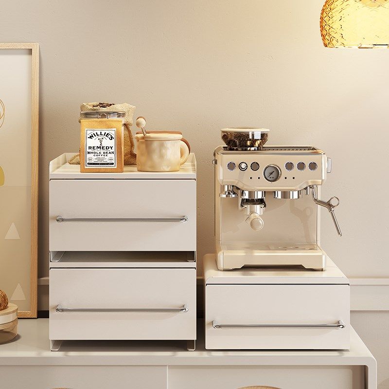 水杯收纳层架咖啡杯摆放台咖啡机可抽拉台面置物架多功能置物架子