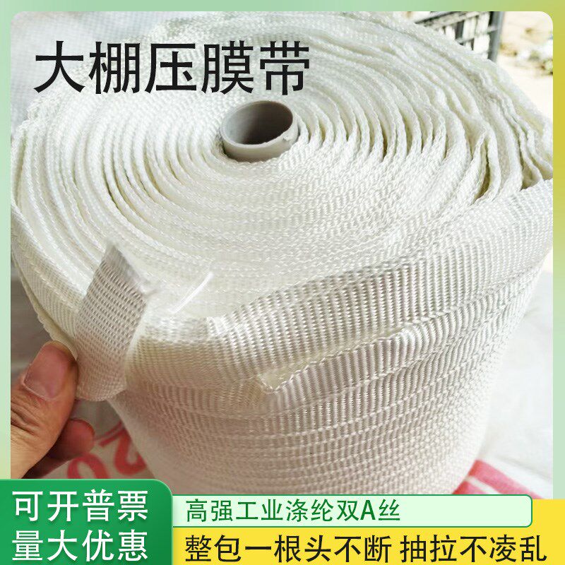 温室大棚涤纶高品质薄膜压膜绳白色压Q膜带抗老化压膜线