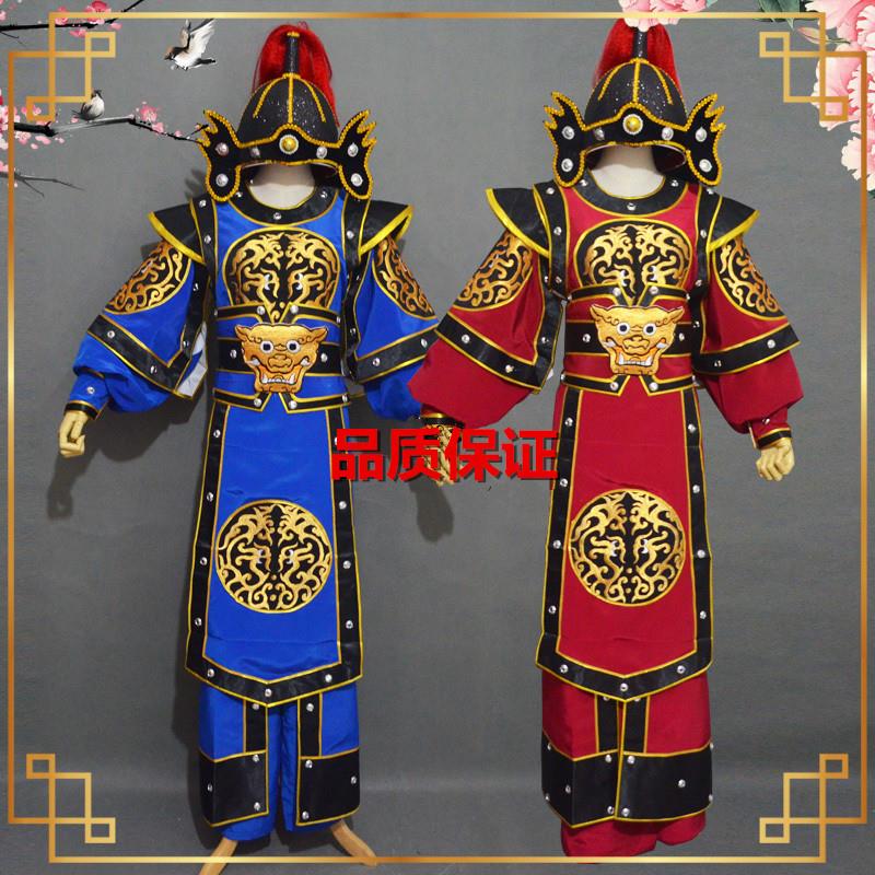 新款戏曲古装京剧越剧男兵衣武生武将将服装越剧闽剧X武将男兵服