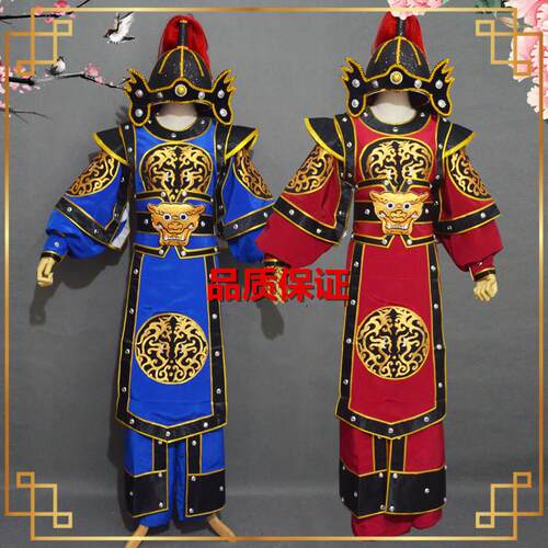 新款戏曲古装京剧越剧男兵衣武生武将将服装越剧闽剧X武将男兵服