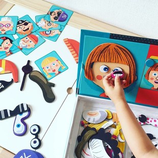 5岁 欧洲儿童磁性拼图玩具男孩女孩换装 宝宝磁力贴益智磁铁书3