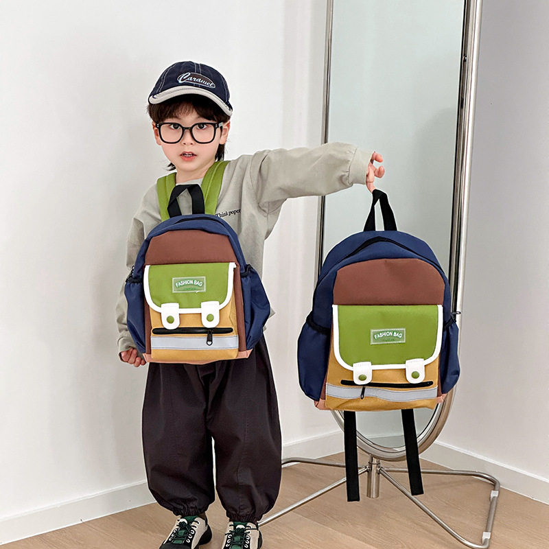 韩版撞色幼儿园宝k宝双肩包儿童背包超轻时尚小学生女孩书包男孩
