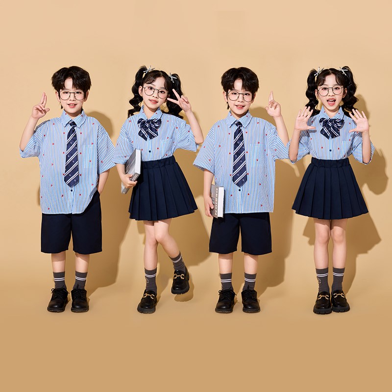 小学生校服班服衬衫幼儿园园服六一儿童节表演服夏季学院风套装潮