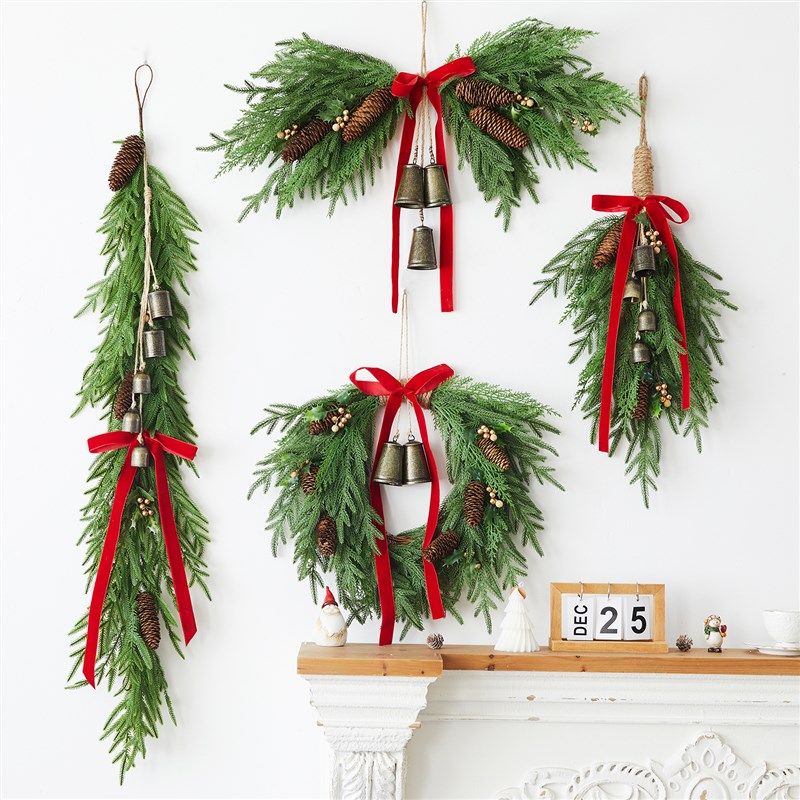 圣诞节装饰品PE圣诞树花环藤条挂件商场橱窗场景布置氛围感道具,节庆用品/礼品,圣诞装饰品,淘宝优惠券,粉丝福利购,淘宝优惠卷