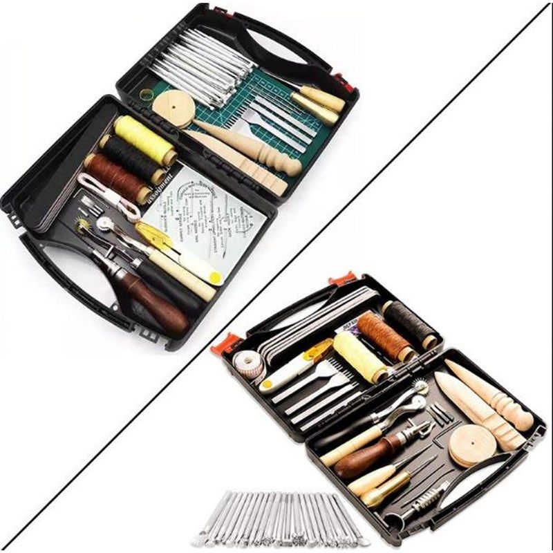 利得59件套DIY套装手工皮艺套装皮革手缝工具套装皮革手工制作盒,居家布艺,缝纫DIY工具套装,淘宝优惠券,粉丝福利购,淘宝优惠卷