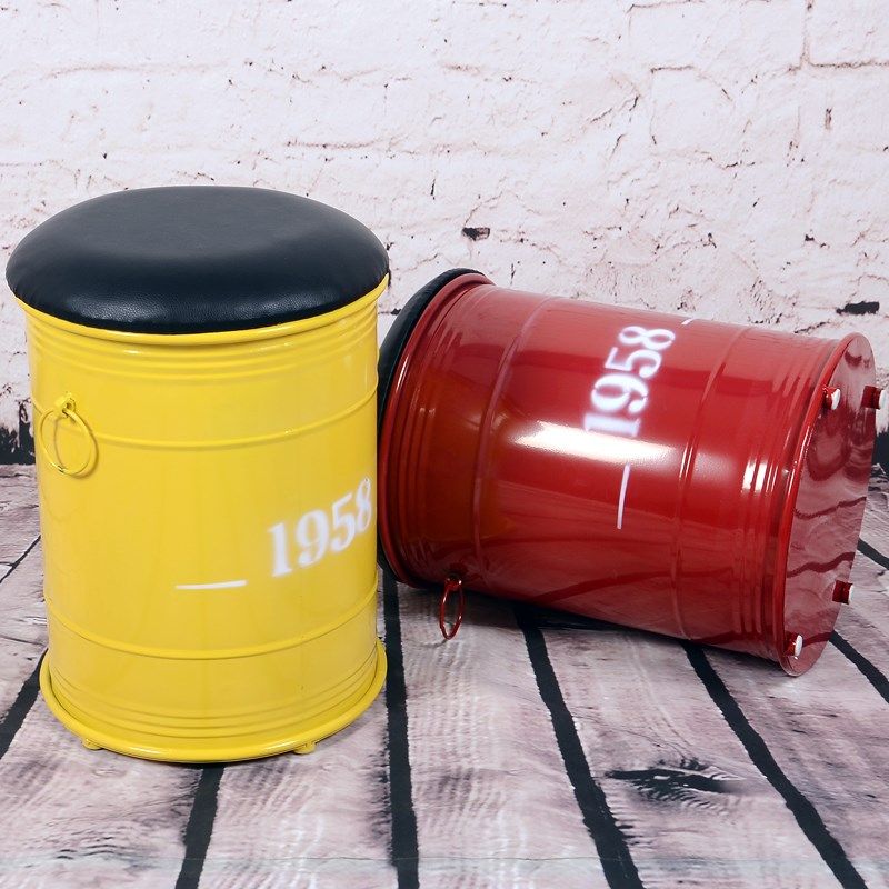 美式覆古做旧铁艺汽油桶凳子酒吧餐厅餐椅沙发储物凳服装店换鞋凳,商业/办公家具,酒吧椅,淘宝优惠券,粉丝福利购,淘宝优惠卷