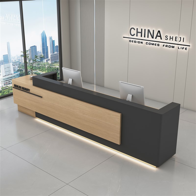 简约现代公司前台接待台办公室柜台桌子酒店大堂收银台工作台吧台