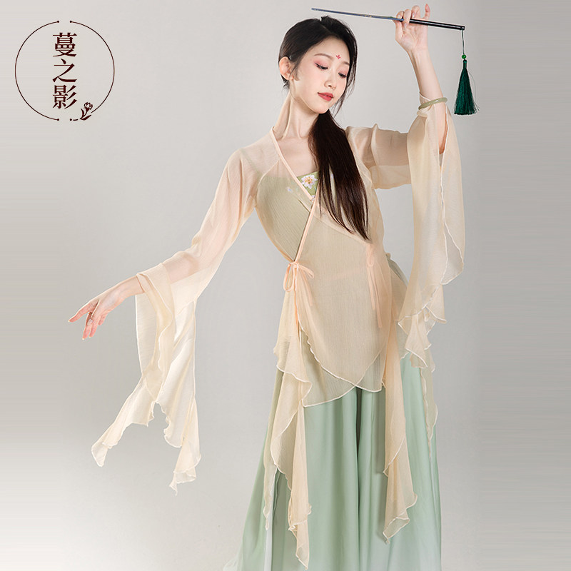 古典舞蹈服练功服民族舞长款雪纺纱衣中国舞演出表演艺考服装