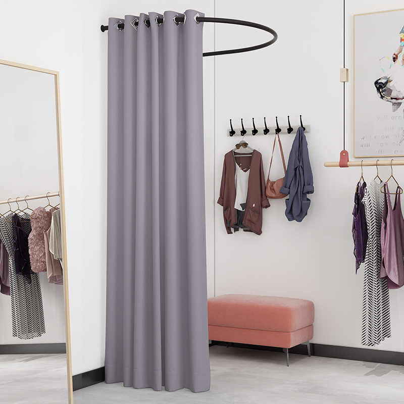 试衣间U型杆 服装店更衣室门帘试换衣帘服装店试衣杆简易隔断布帘