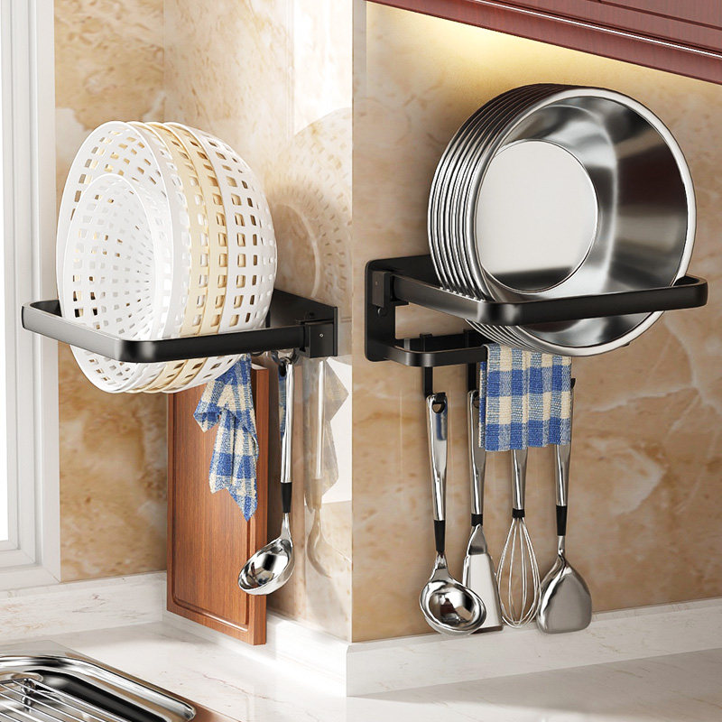 厨房置物架免打孔菜盆壁挂式盆架挂钩洗菜篮盆子墙上脸盆收纳架子,家装主材,置物架,淘宝优惠券,粉丝福利购,淘宝优惠卷