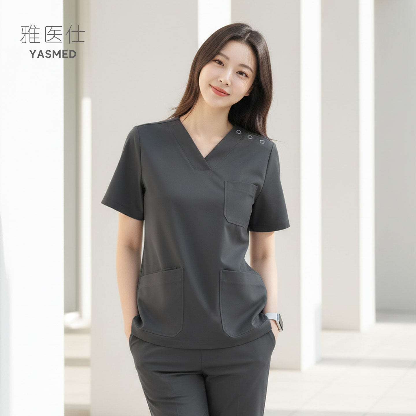韩国高端洗手衣女护士服男短袖手术刷手服口腔科医生美容师工作服