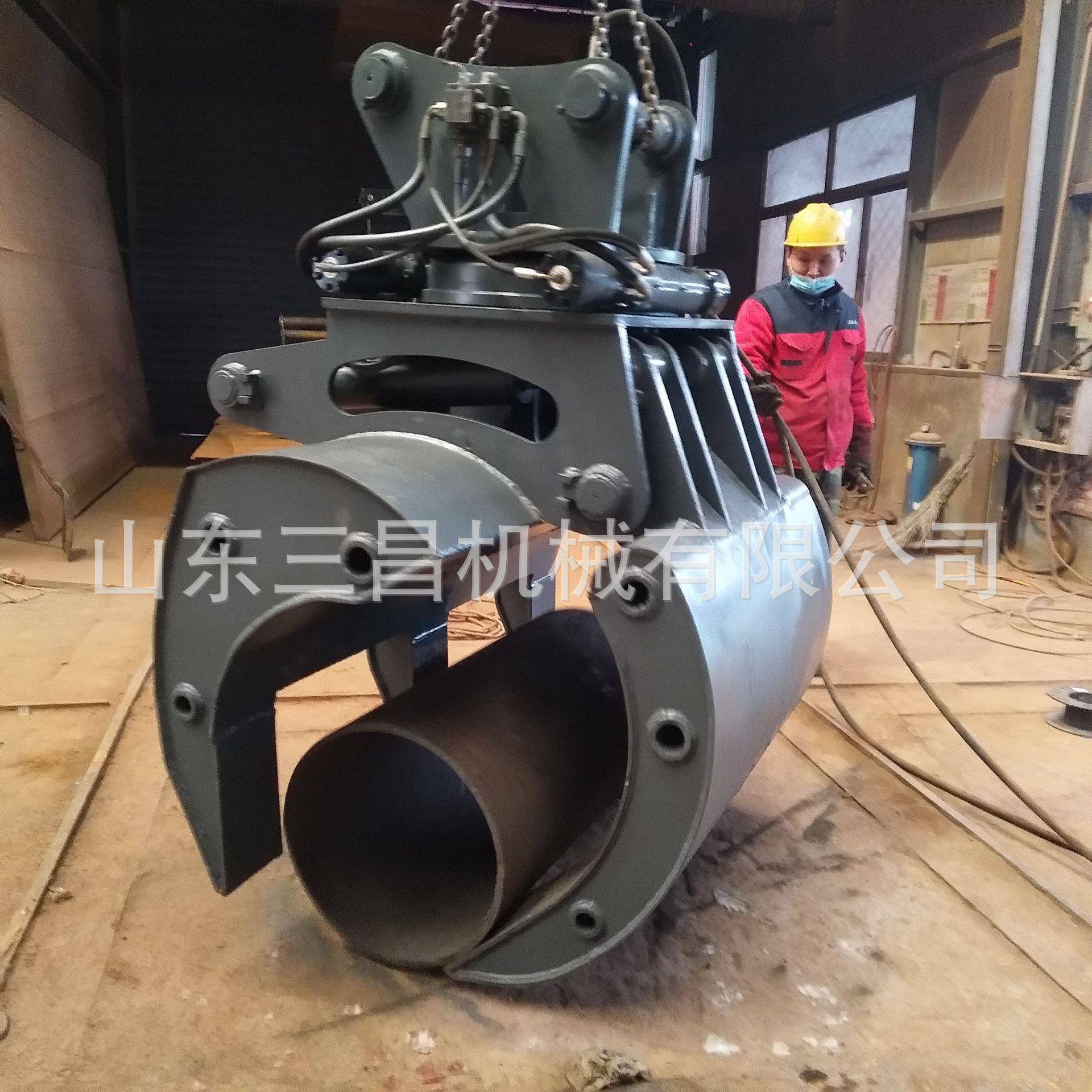 厂家制作伸缩臂液压旋转电线杆子水泥管道市政管道小夹具