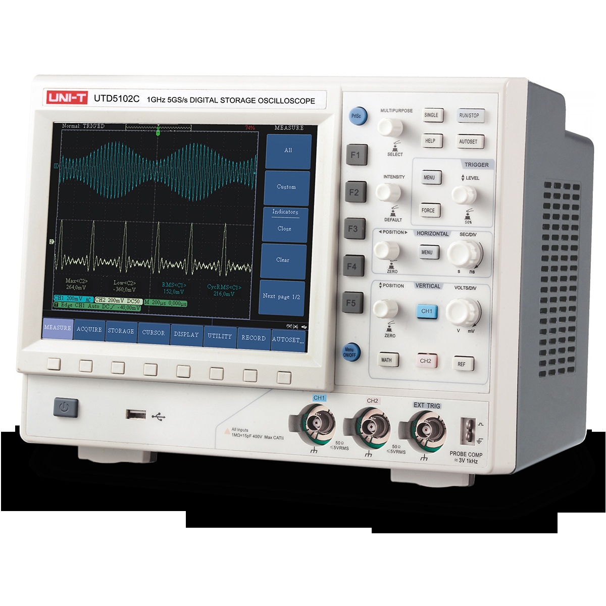 优利德UTD5062C/UTD5082C/UTD5102C双通道数字存储示波器1GHz带