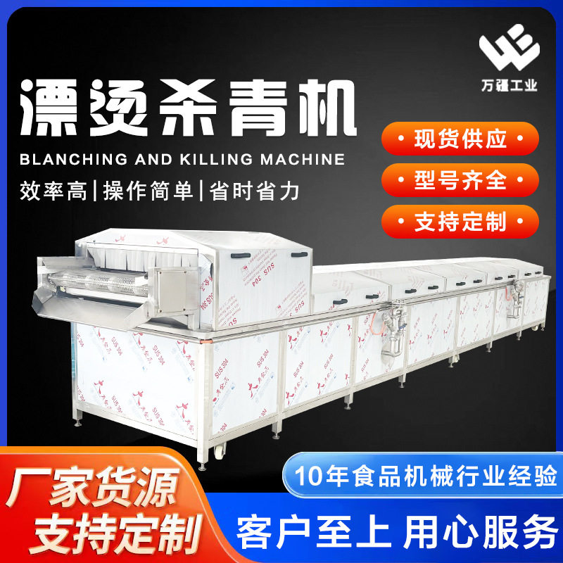 生产蔬菜清洗漂烫加工流水线 可调速南瓜蒸煮机 商用苜蓿菜杀青机
