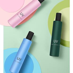 晴雨两用手动8骨遮阳UV太阳伞男女折叠轻便携带黑胶加厚防晒雨伞