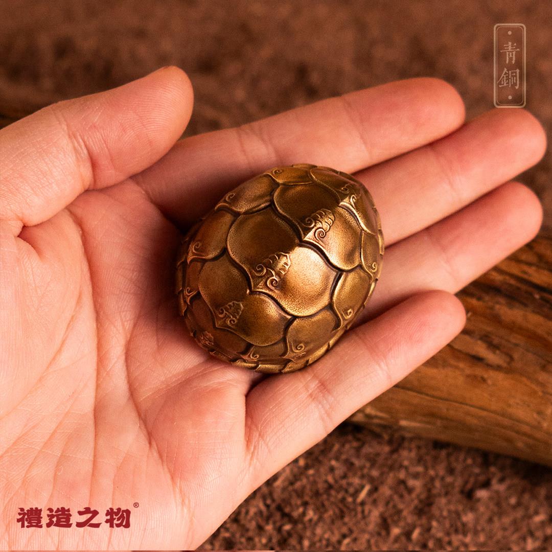 纯铜202512龟甲铃铛乌龟壳桌面铜摆禅手意办公室装饰随身挂饰文玩