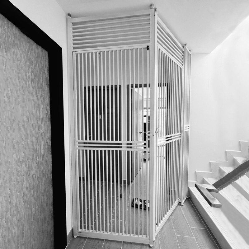 免打防猫围栏888888不门锈钢带手门动锁可调孔宽度宠物栏杆