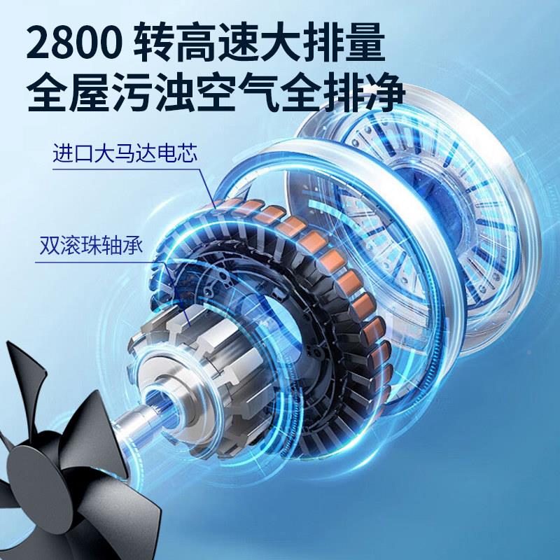 窗户排气扇音换气MDKZN通风静免打排气扇窗式免安装窗户厨房用家
