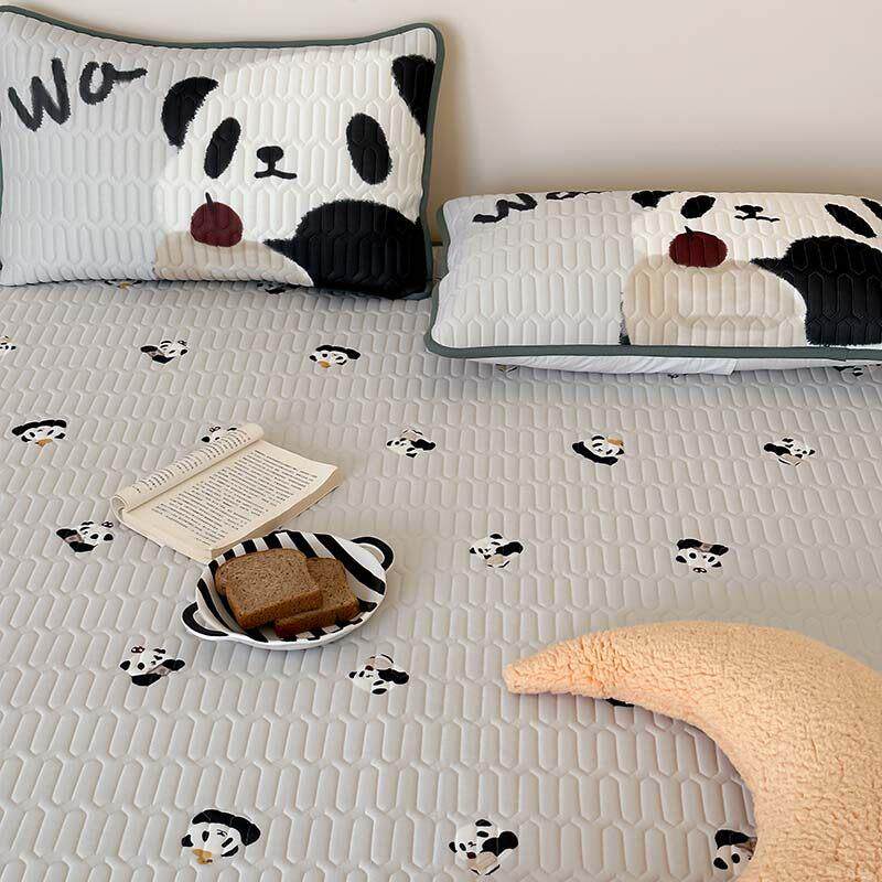 定制卡通儿童乳胶凉席三件套ins夏季可机洗1.35m宿舍空调冰丝软席