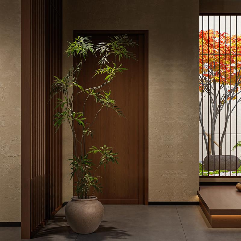 仿绿色植树物室内假端轻奢高十大功劳落地盆栽仿生植物中真古侘寂