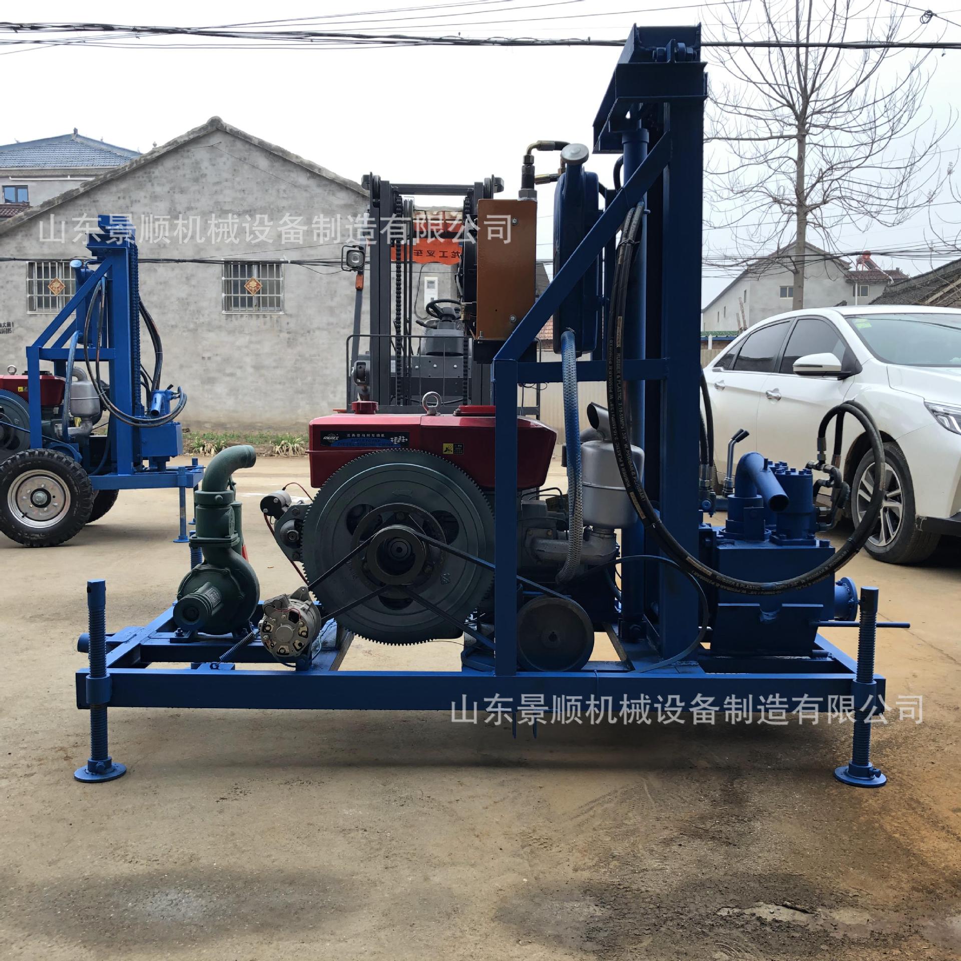 农田灌溉家用钻井机 18马力柴油液压水井钻机 轮式移动型打井机