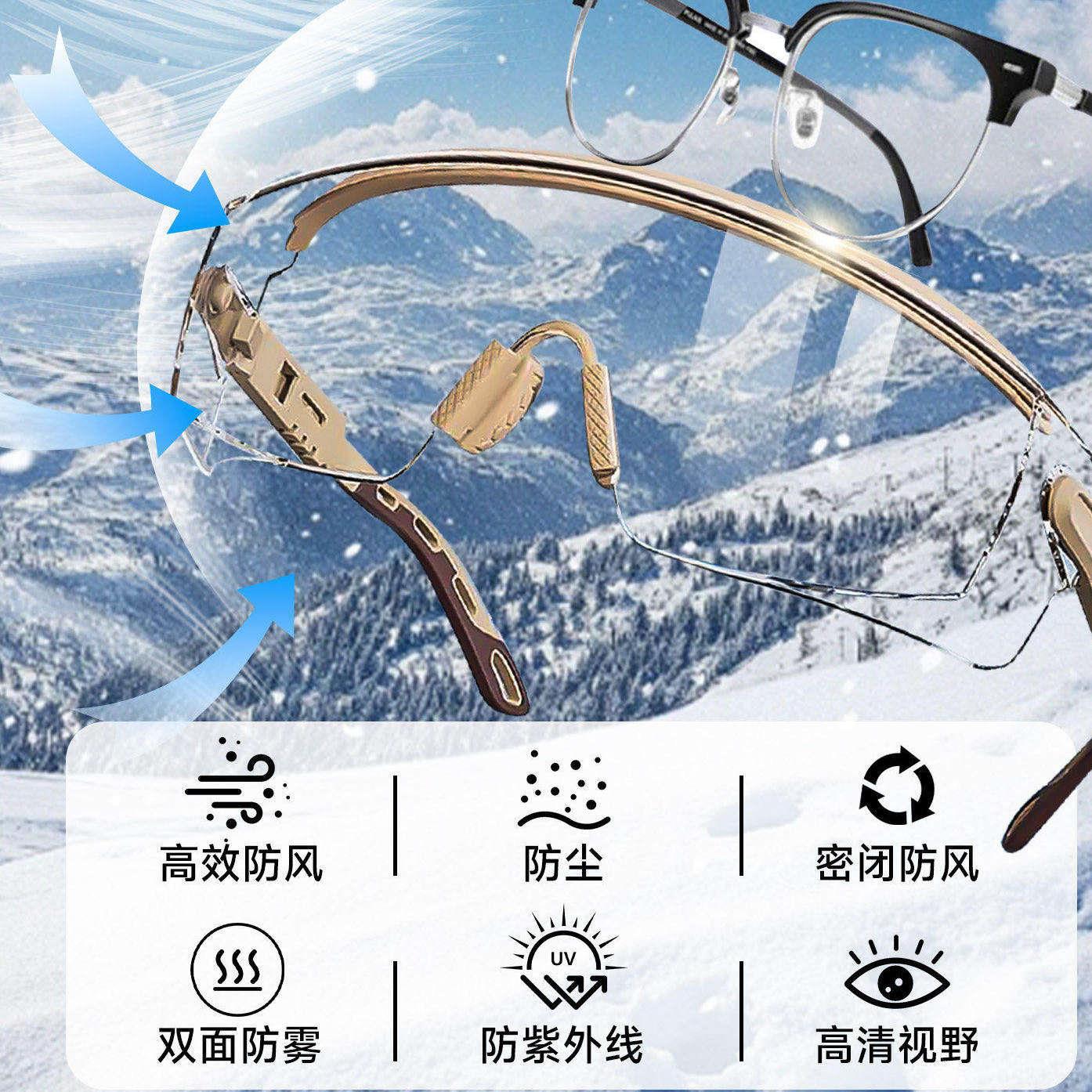 防花粉防风护目沙镜防灰尘不起防雾骑行眼镜雾防溅防飞风不流泪