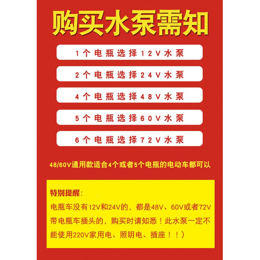 上海人民12V4V48V60V动72V2直流潜水泵电车抽水泵电瓶抽水瓶电泵