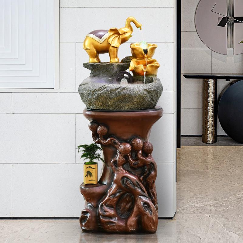 中式流水喷泉客金韵吉象厅加湿器景招观风水轮财开 业大礼物家居