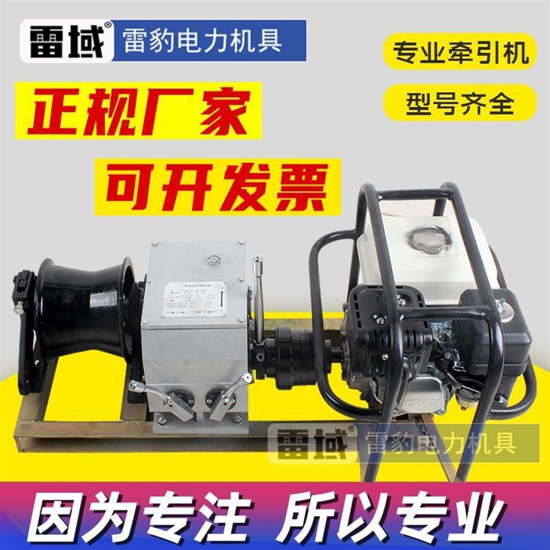 雷豹机动绞磨机3吨5吨8吨电缆牵引机汽油柴油电动卷扬机装配碳钢