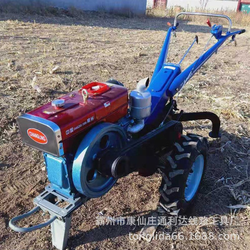 单卷筒手扶式卷线机 5吨电缆放线改装手扶拖拉机绞磨机