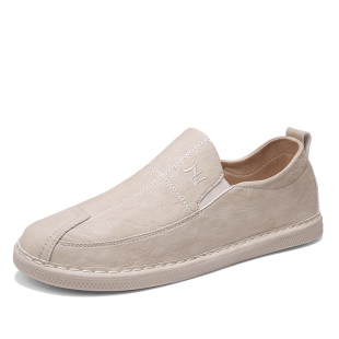 休闲豆豆鞋 男士 韩版 小皮鞋 2021新款 男英伦百搭懒人一脚蹬男鞋 秋季