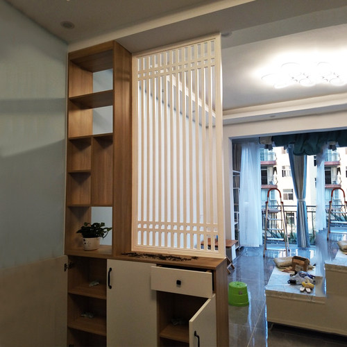 客厅玄关屏风隔断PVC镂空雕花板背景墙花格简约中式风欧式格栅板