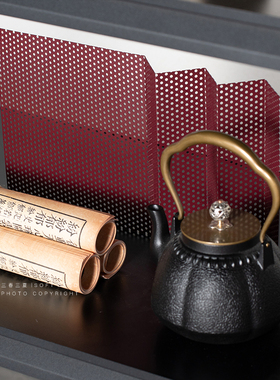 新中式书柜书架装饰摆件茶室茶柜博古架展示柜样板间书房软装饰品