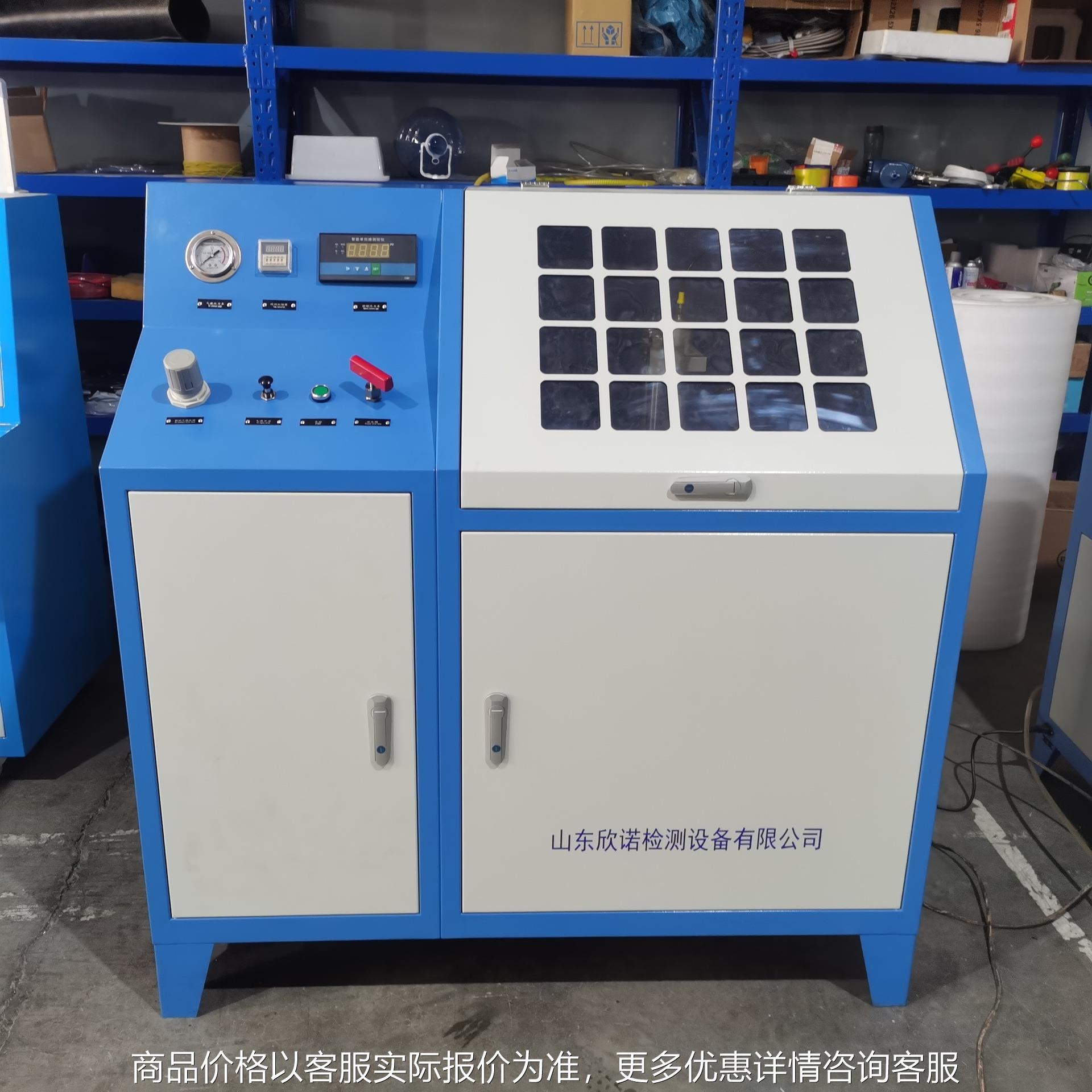 厂家销售气动高压爆破测试设备 不锈钢箱体陶瓷品红水压试验机