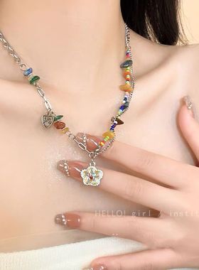 甜酷暴击~白月光流苏项链女ins潮小众高级设计感猫咪锁骨链颈链女