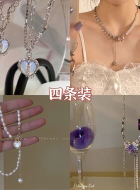 轻奢小众项链ins学生潮酷辣妹锁骨链个性百搭2022爆款颈链组合