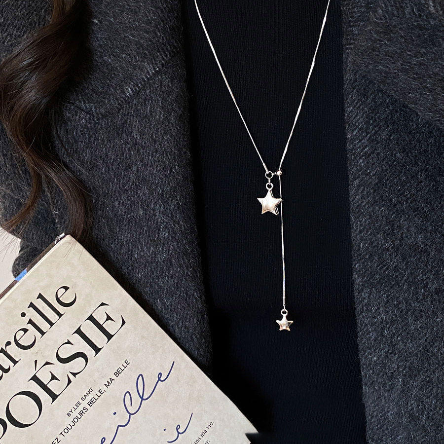 长款星星可调节项链女2026新款小众百搭秋冬毛衣链轻奢高级感配饰
