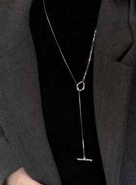 银色拼接ot扣高端毛衣链