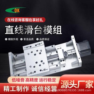 直线双导轨滚珠丝杆步进伺服电机升降十字位移龙门滑台模组