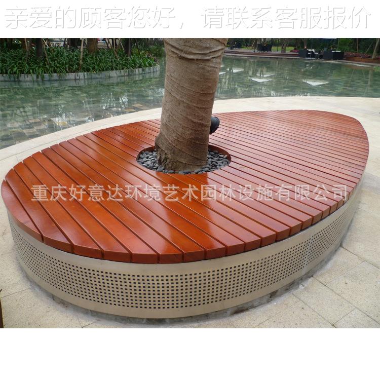 厂直供公木园树围HL039椅家户外不锈钢树椅室外圆形腐座椅景观休