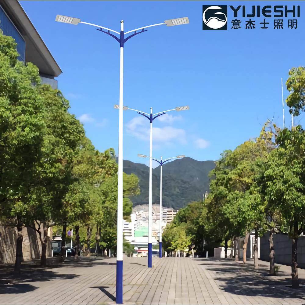 新农村LED市电双臂道路灯建设市政道路工程高亮双头路灯厂家