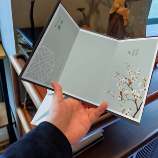 qj032迷你小卡片折卡贺卡超大请柬明信片古风贺卡邀请函禅意邮资