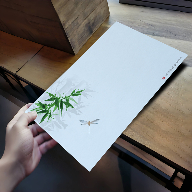 xyf80商务风简约古风国风手写空白卡片超大厚600g艺术纸卡片定制