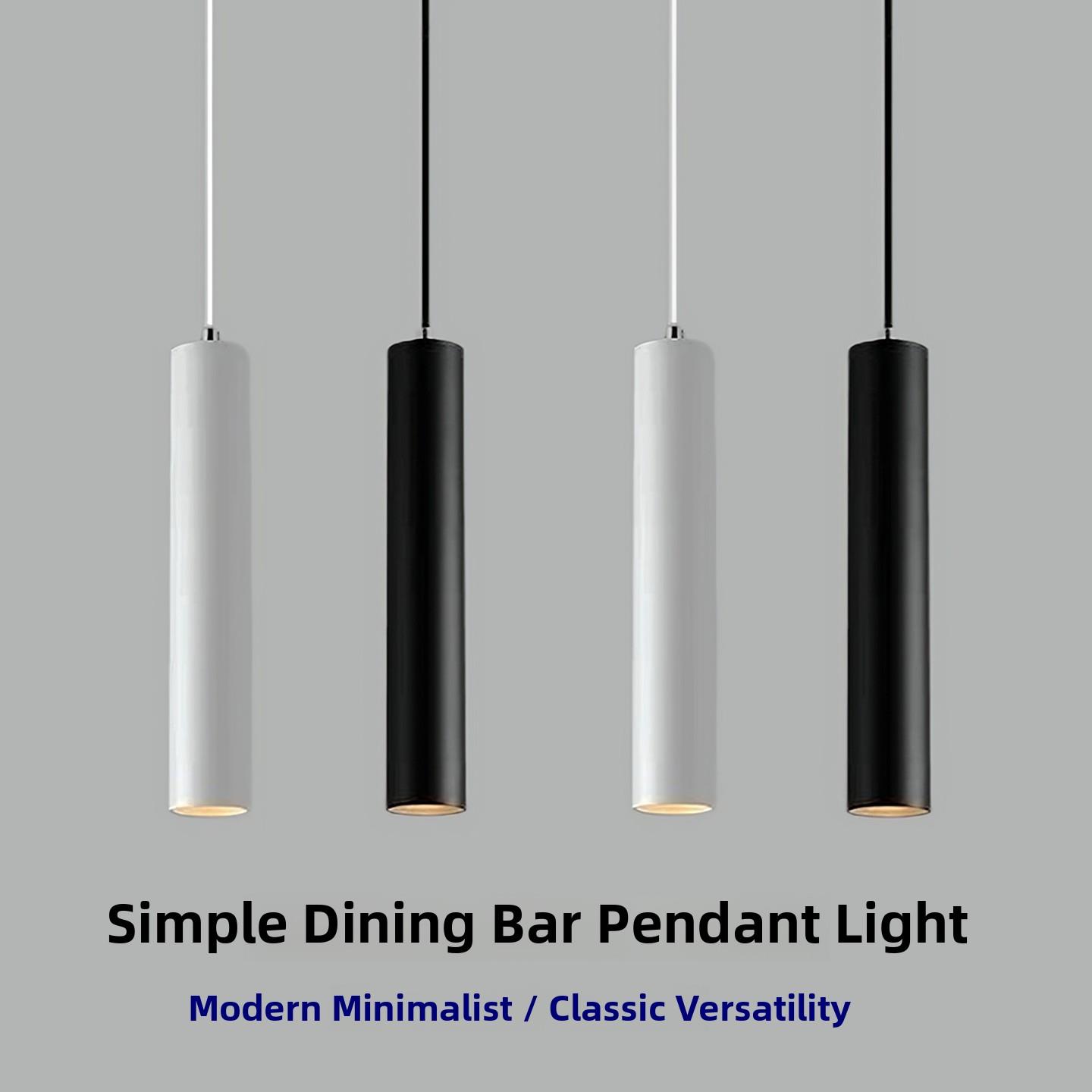 表面挂线筒灯圆柱形简单餐厅酒吧枝形吊灯Cob商业酒店前台挂管聚