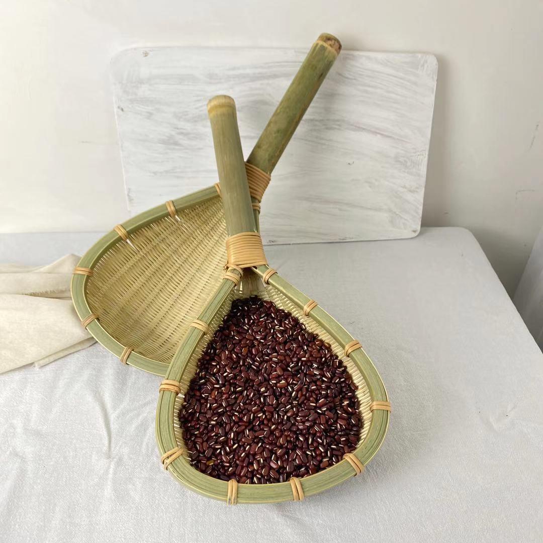 竹编竹制品沥水勺子捞勺漏勺家用淘米筛子洗菜火锅店幼儿园筛沙子